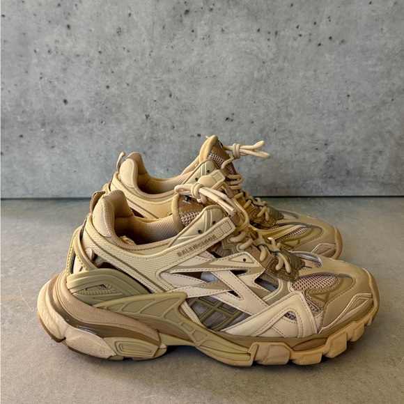 Balenciaga Track 2 Trainer Sneakers Beige Neutral Tones Fits US 8-9 - Picture 1 of 9